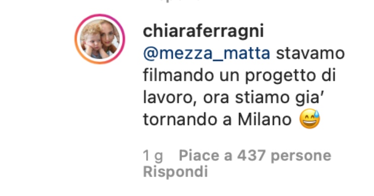 Chiara Ferragni commenta
