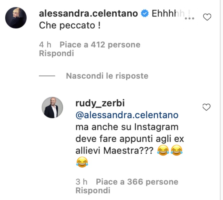 Commenti Alessandra Celentano e Zerbi