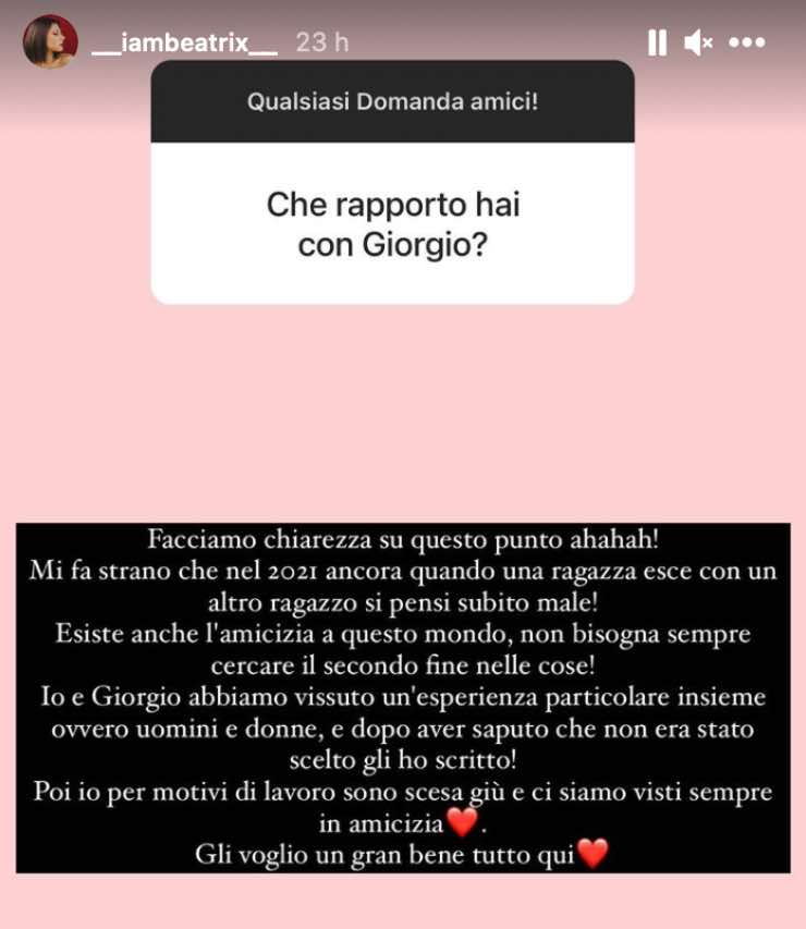 Beatrice Buonocore risponde alle domande su Giorgio