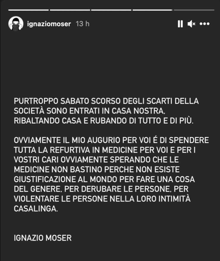 Lo sfogo di Ignazio Moser