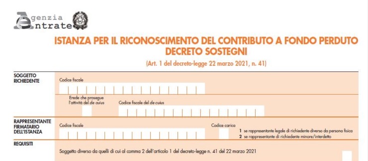 Agenzia delle Entrate, modulo domanda