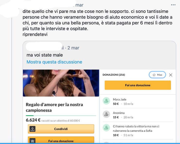 commenti sulla raccolta fondi