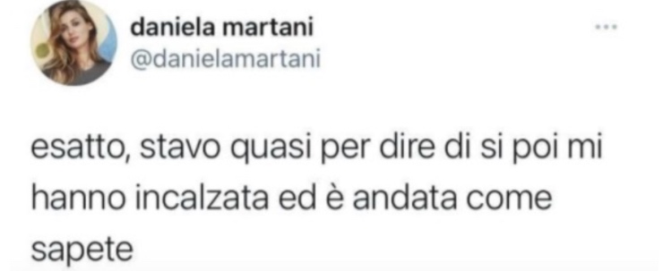 Commenti sull'eliminazione di Daniela Martani