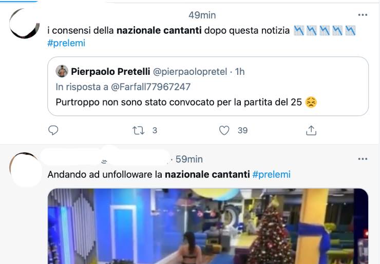 Risposte Twitter, fan Prelemi