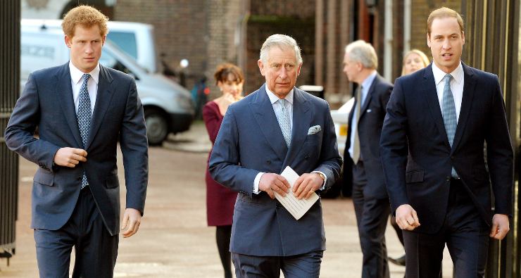 Principe Carlo con i figli William e Harry