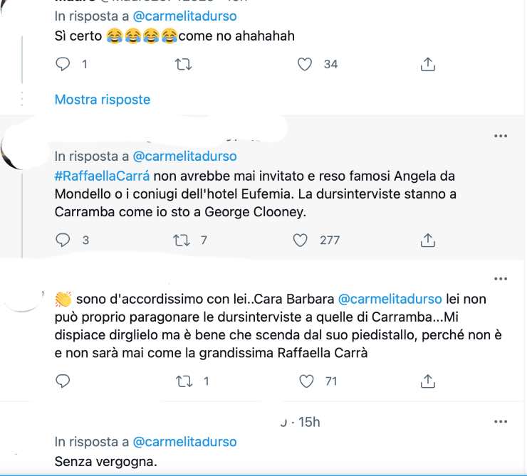 Risposte al tweet di Barbara D'Urso