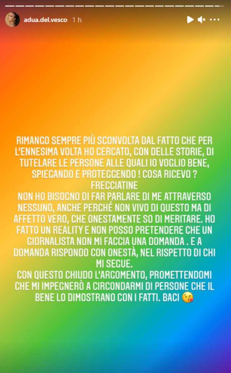 Storia Instagram Rosalinda Cannavò