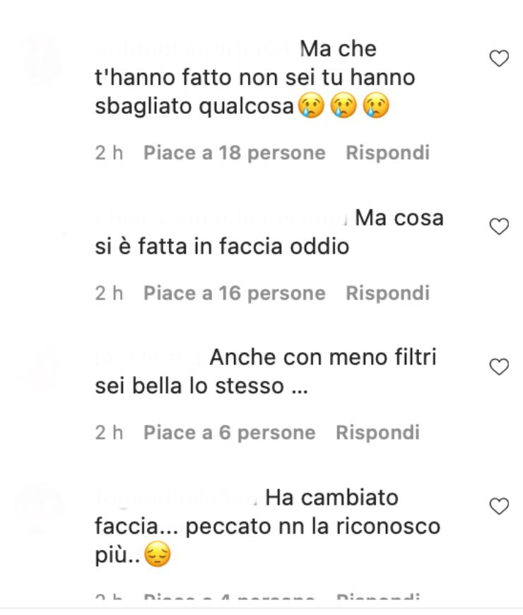 Commenti Simona Ventura (Instagram)