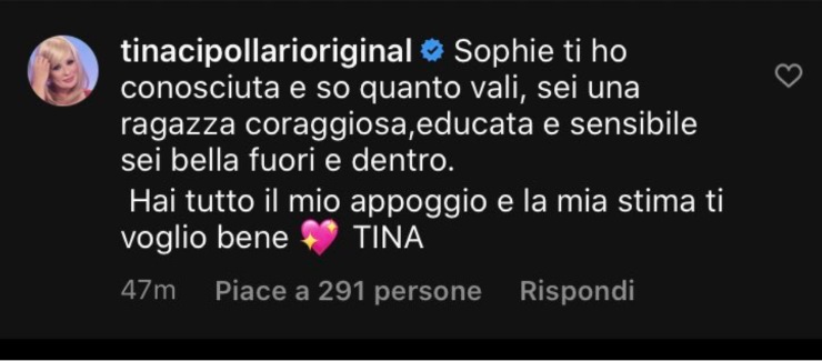 Tina Cipollari difende Sophie